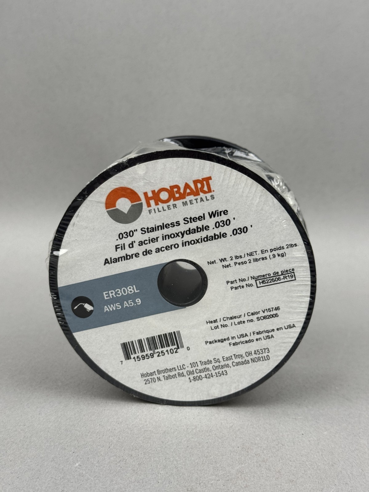 Hobart ER308L Stainless Steel MIG Welding Wire .030″ 2 lb Spool H522506-R19 Unit