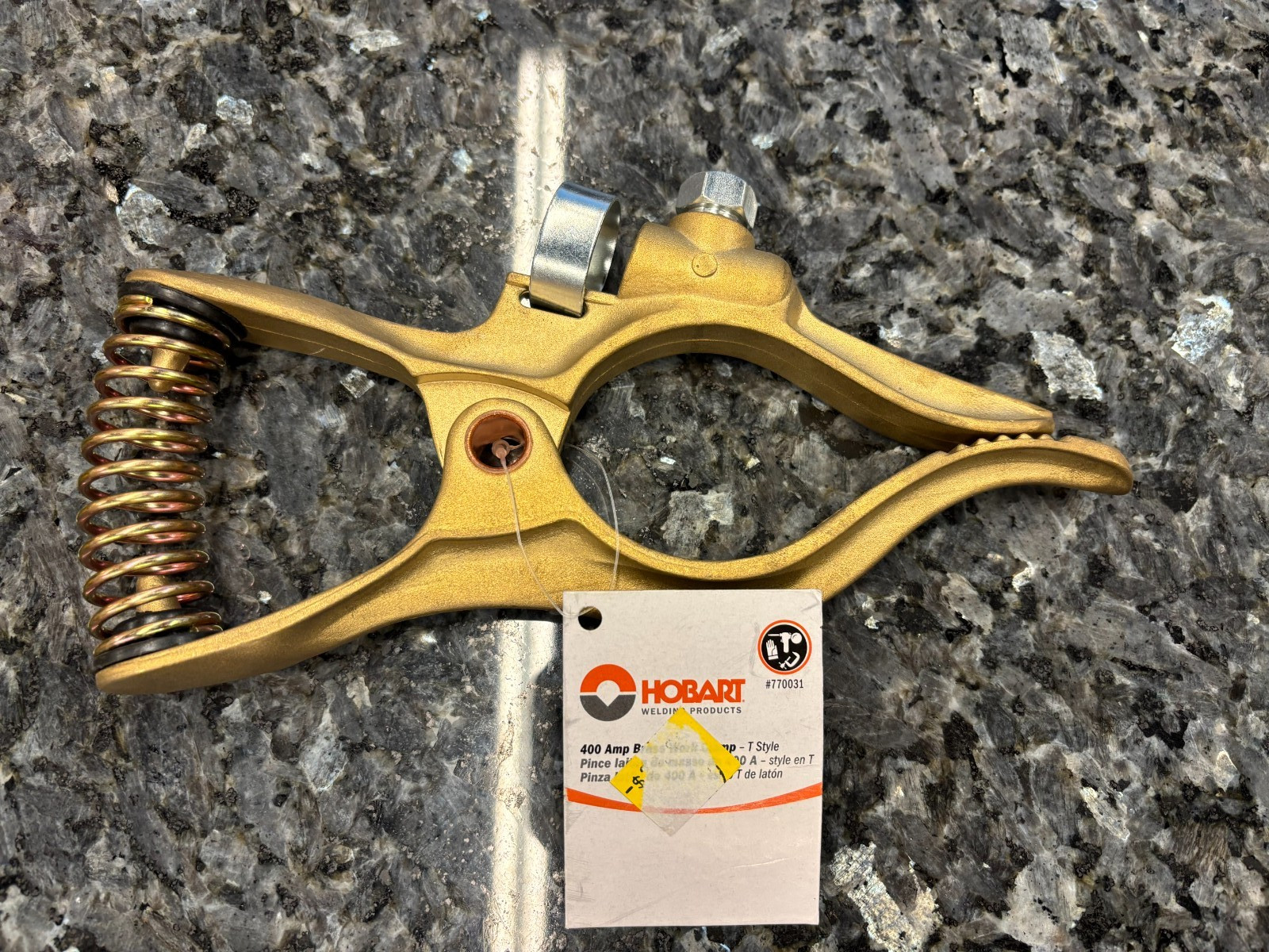 Hobart Welding Products (770031) 400 Amp Brass T-Style Work Clamp for Clamping