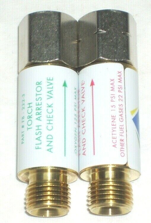 Superior FB-223 & FB-222 Torch-Hose Flashback Arrestor Set Welding B Size USA