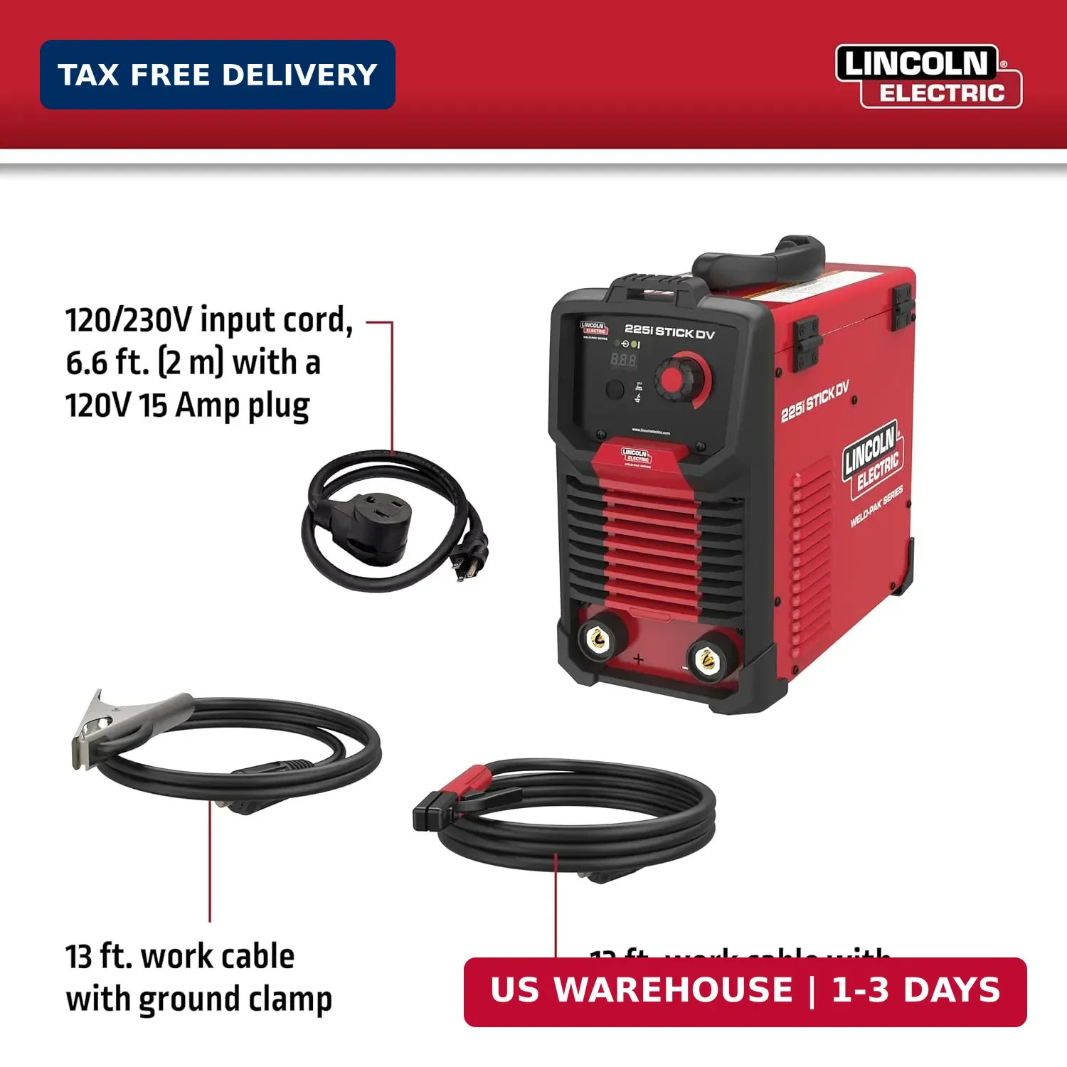 Lincoln Electric Weld-Pak 225i Stick Welder, Dual Voltage