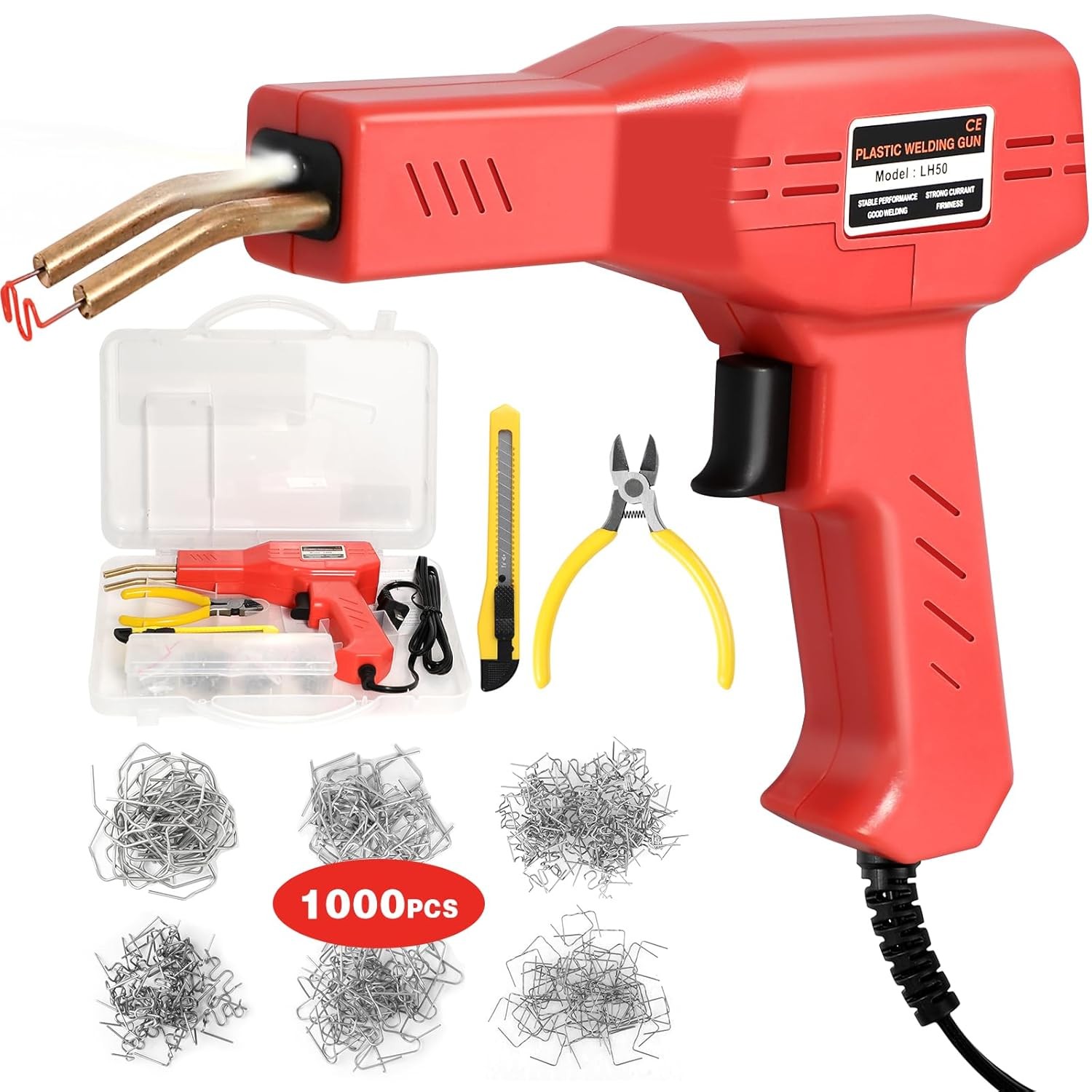 Upgraded Plastic Welder Kit with 1000PCS Staples and Copper Transformer