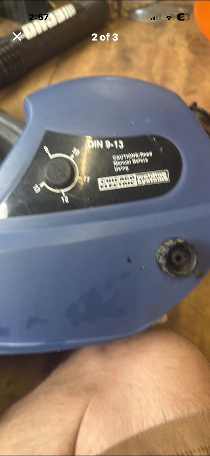 Chicago Electric Welding Systems Auto-Darkening Helmet Blue DIN 9-13 2-Sensor