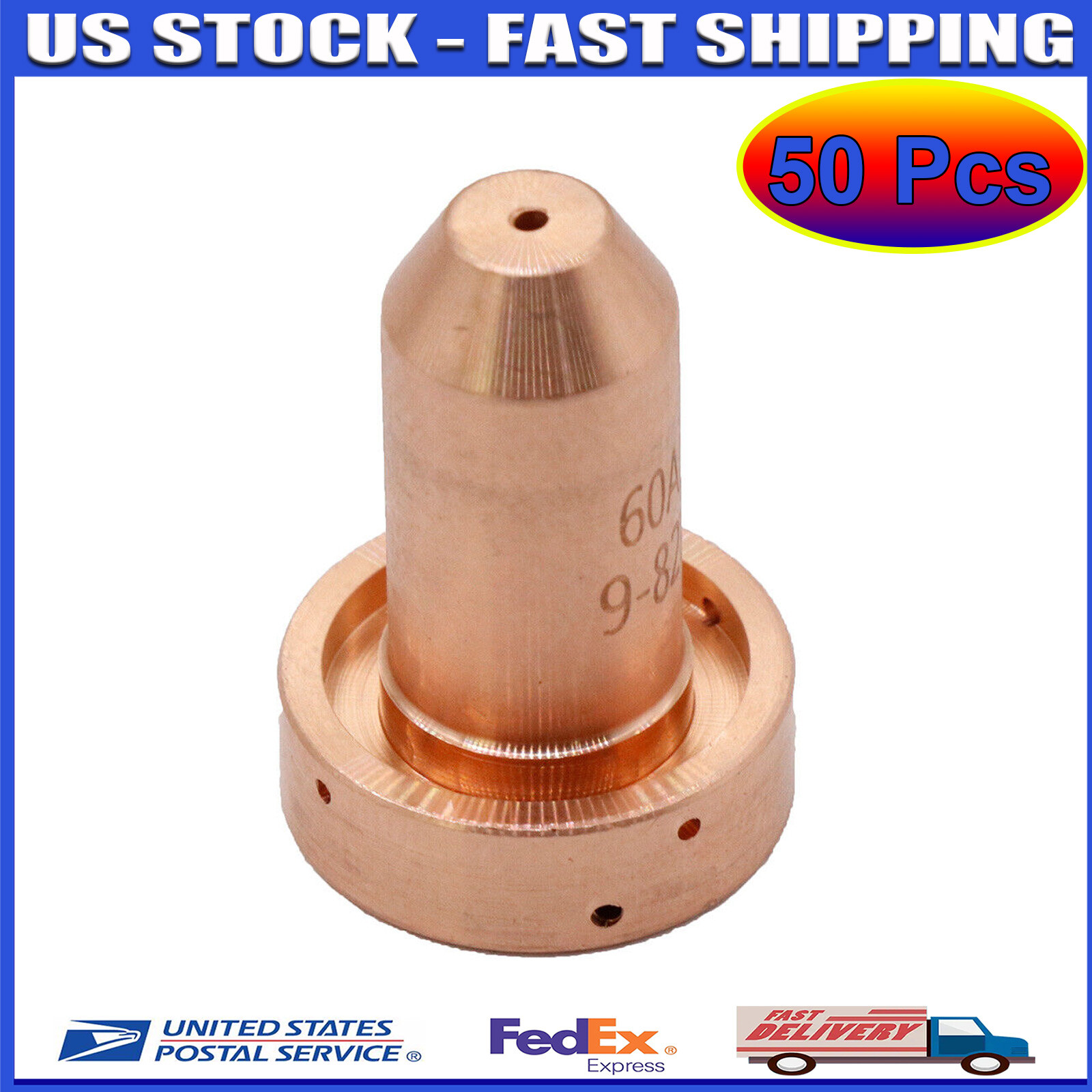 50Pcs Plasma Torch Nozzles 60A Fit for TD SL60/SL100 PK20 9-8252