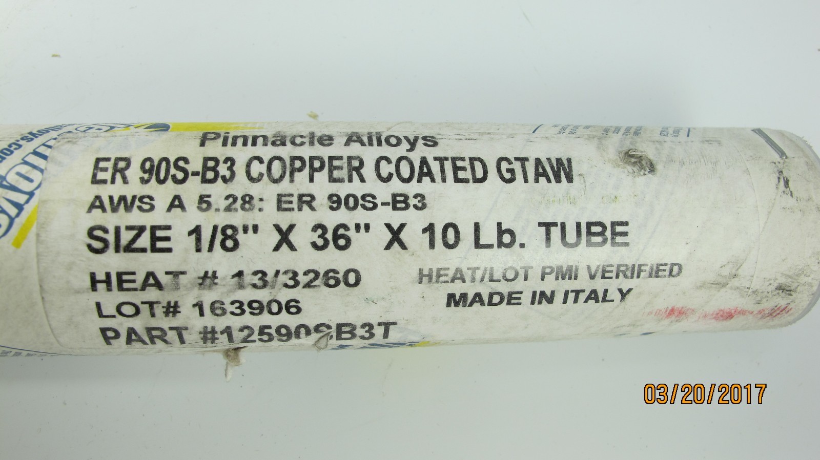 Pinnacle Alloys ER90S-B3 1/8″x36″ Copper Coated GTAW Tig Welding Filler Rod 10lb