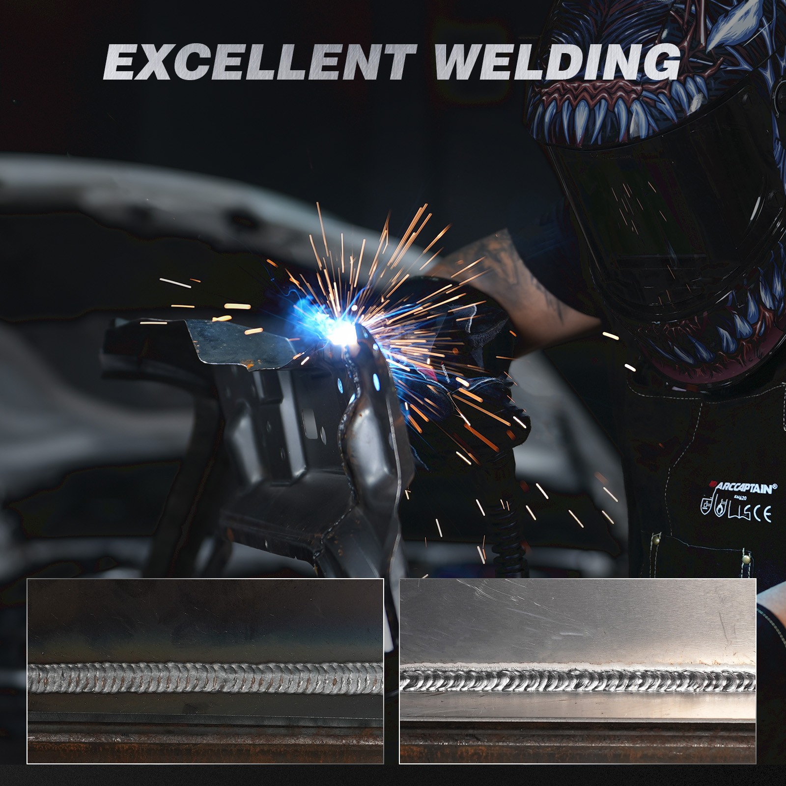 ARCCAPTAIN iControl MIG165 Pro MIG Welder 120V 240V Gas/Flux MIG/Stick/Lift TIG