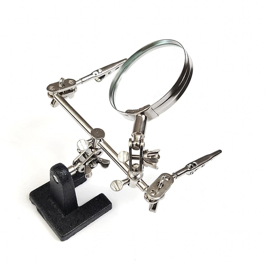 JZK Helping hands magnifier with crocodile clip + 8x Multi-coloured