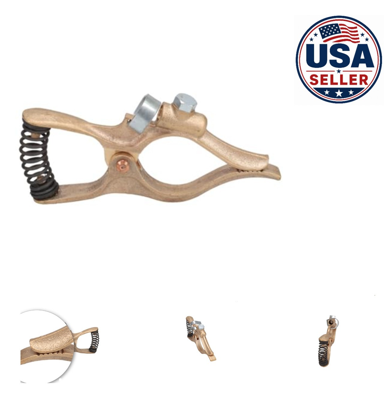 Copper Ground Clamp 200 Amp Tweco Style Welding Clamp Enclosed Spring
