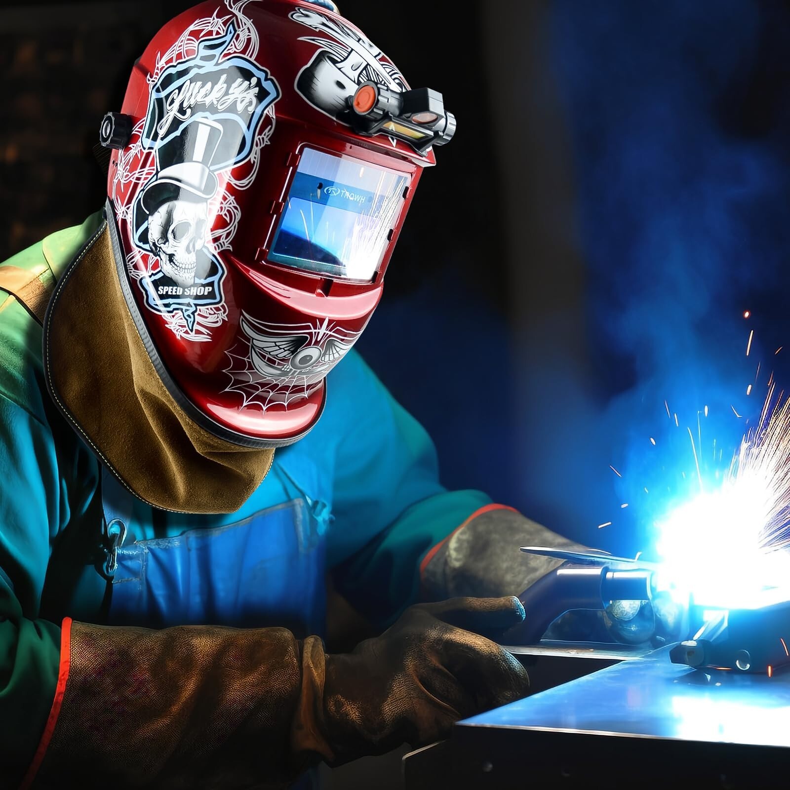 TRQWH Welding Helmet Bib Extended Wrap-Around Cover with Press Fit Seal
