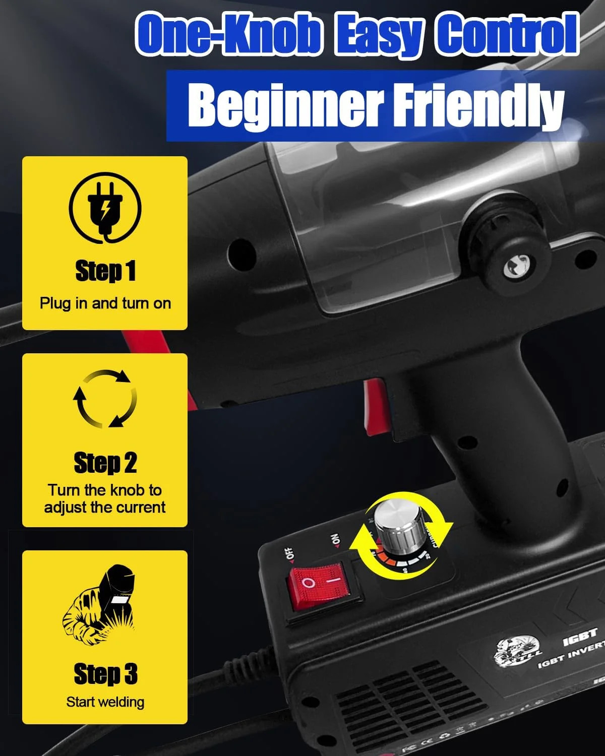Handheld MIG Welder Machine – 110V Flux Core Portable laser welder, 120A Gasl…