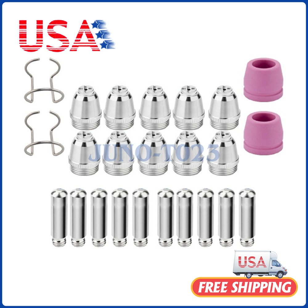 24PCS New Nozzles/Electrodes Plasma Cutter Torch Consumables Complete Kit