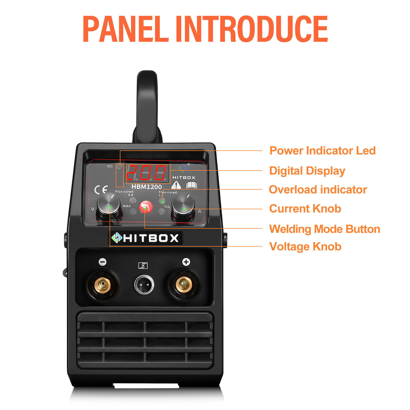 3in1 HBM1200 MIG TIG Welder Gasless Inverter 110/230V DC ARC TIG Welding Machine