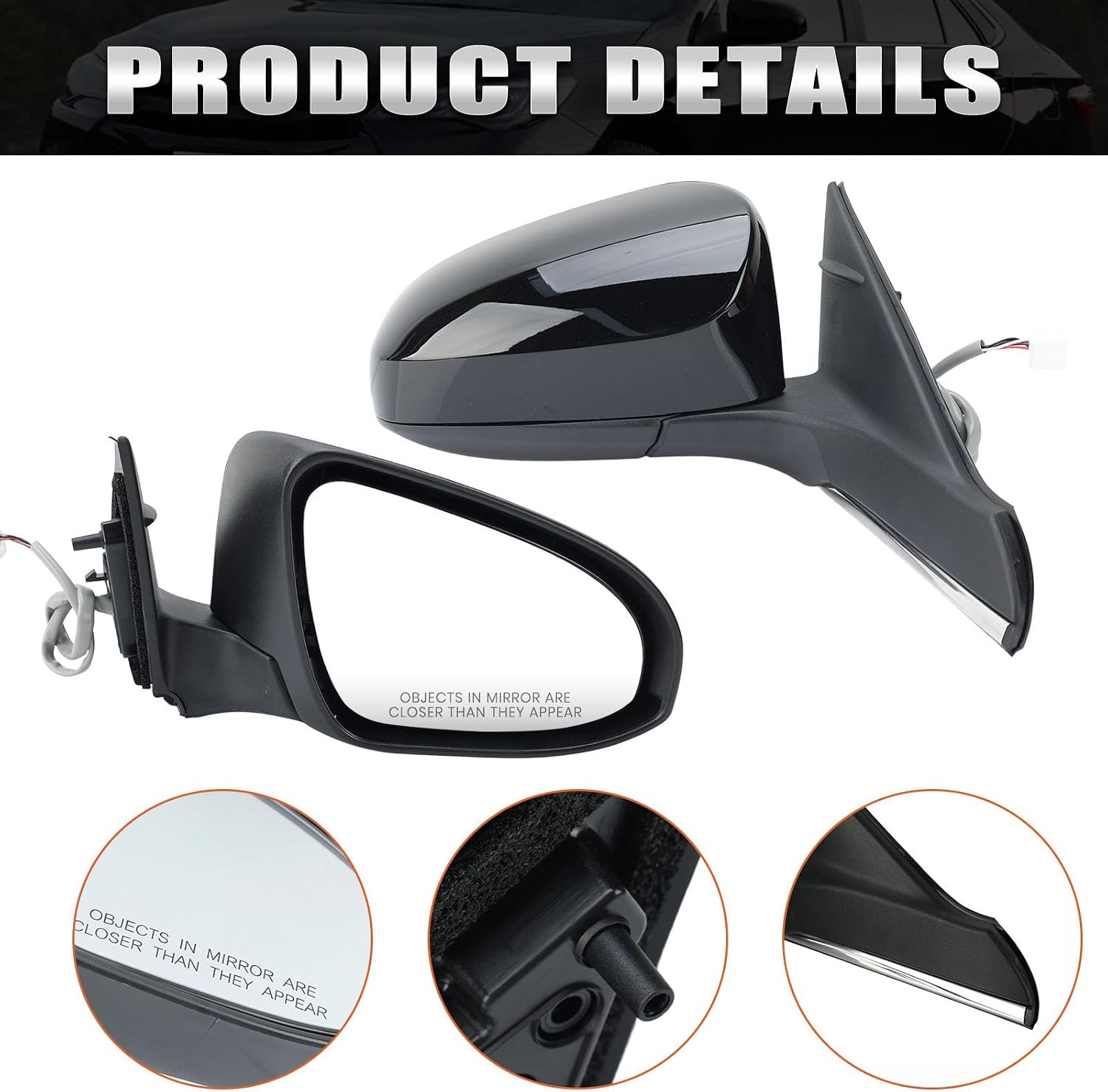 Right Passenger Side Mirror Compatible with Toyota Camry 2015 2016 2017 Heated P