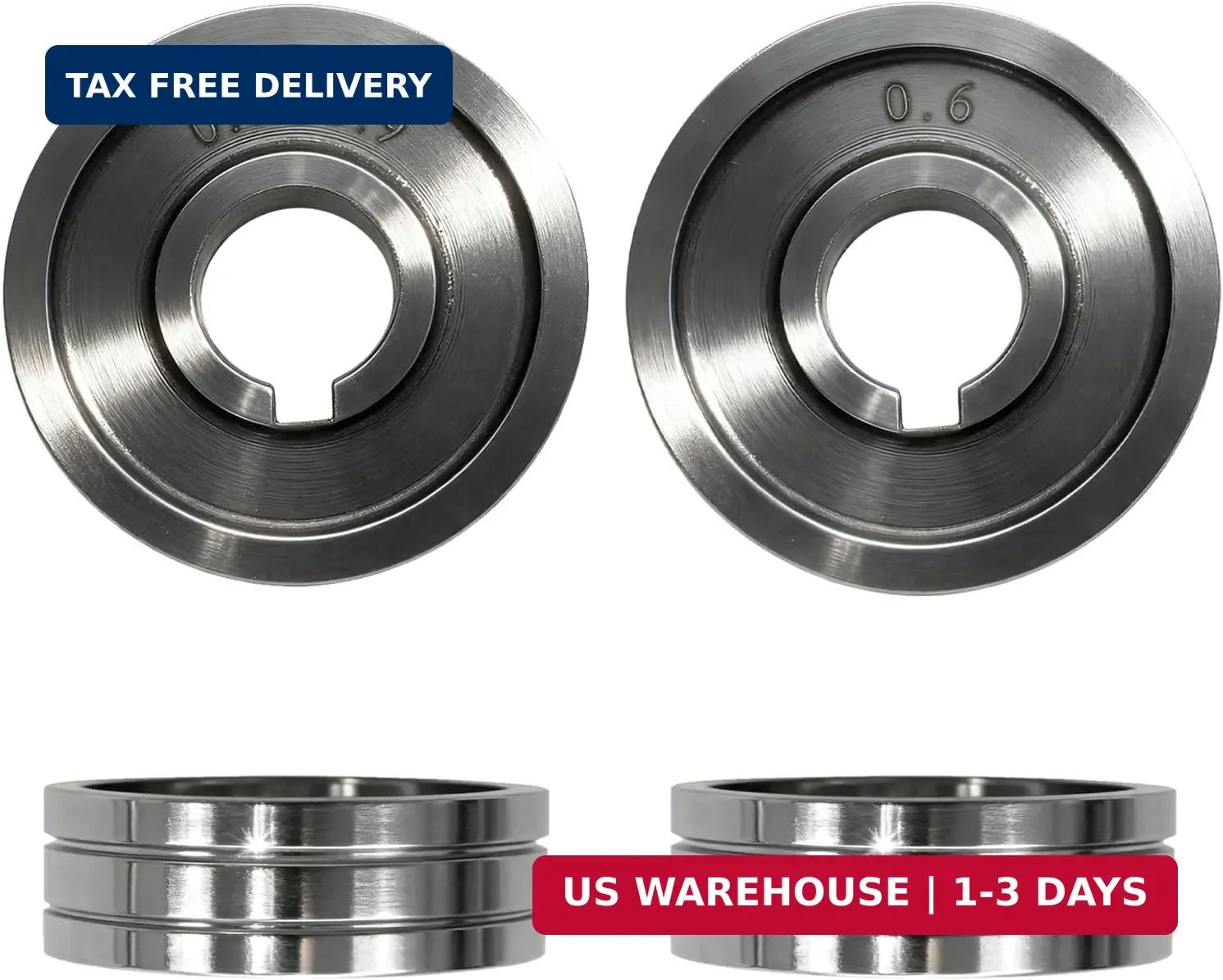 2Pcs Drive Roll Wire Feed (OD 1.2″ ID .40″) | Fits for MIG Welder (.023″ .030″ .