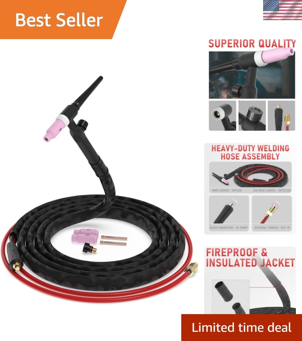 150 Amp Lift TIG Welding Torch – 13ft Air-Cooled with Quick Connect – WP-17V