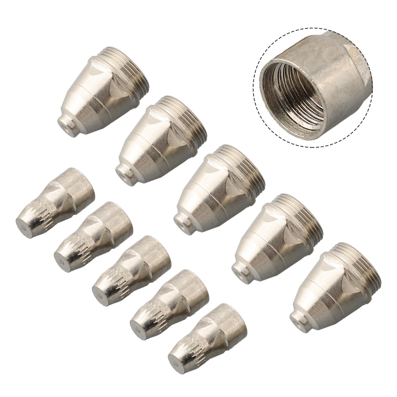 10pcs P-80 Plasma Cutter Consumable Torch Kit 1.1mm-1.7mm Nozzle Tip Electrode