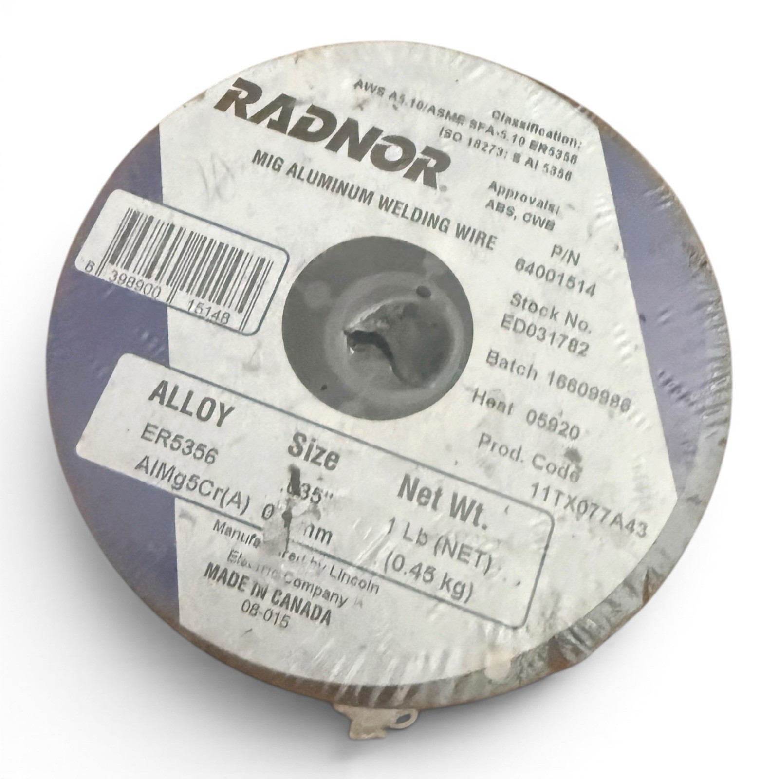 RADNOR ER5356 .035″ 1 LB SPOOL Aluminum Welding MIG WIRE .035 ( 0.9mm ) 1-Lb