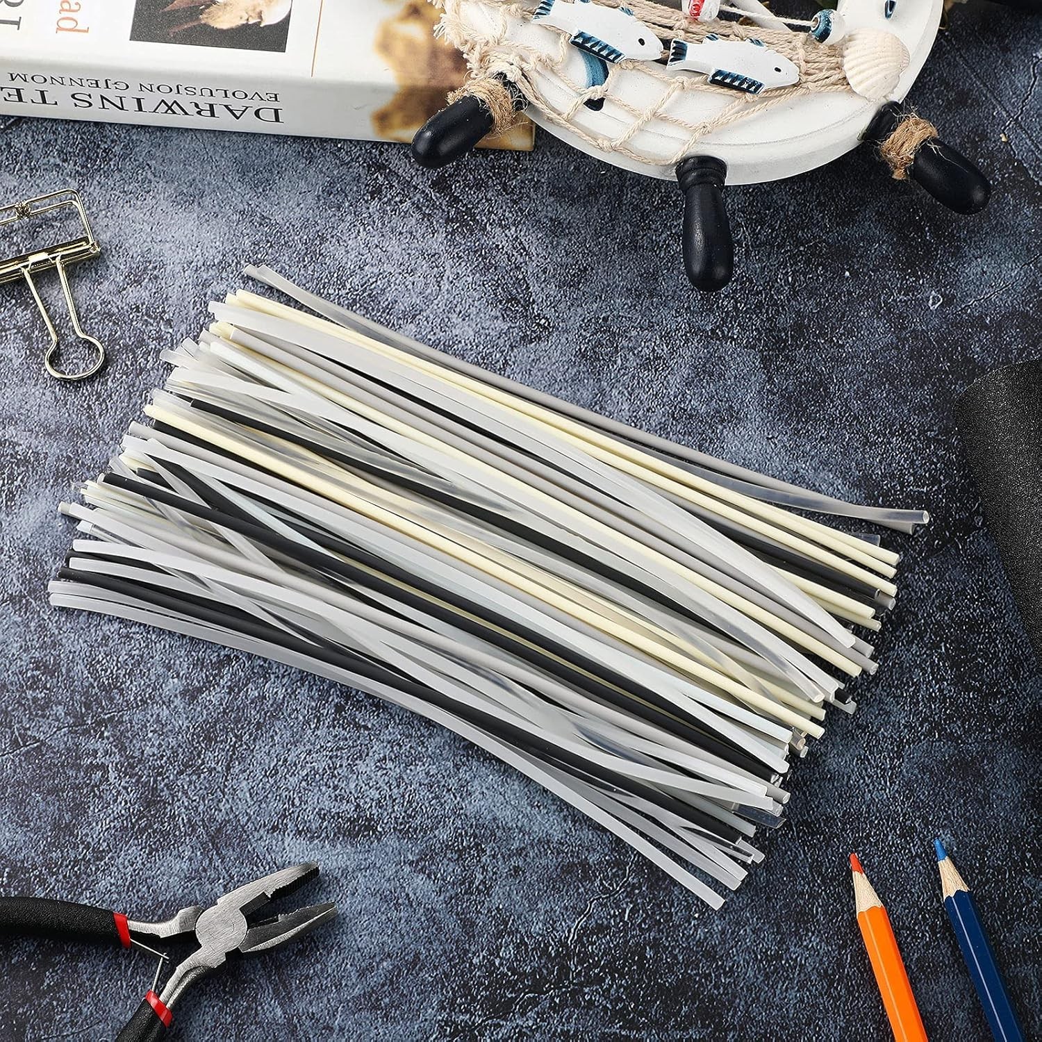 78 Pieces Plastic Welding Rods, 1/8 Inch Diameter (3mm) Round Sticks, PU PP ABS