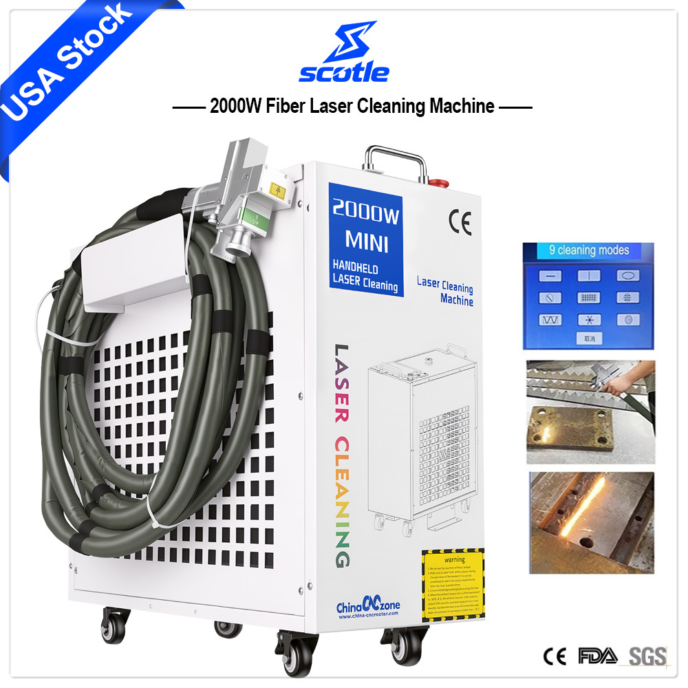BWT 2000W Handheld Fiber Laser Cleaning Machine For Vehicle Paint Rust Removal