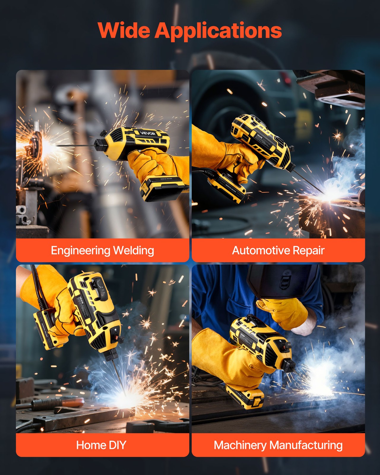 VEVOR Portable Handheld Welding Machine 20-120A with 5-Level Current Adjustment