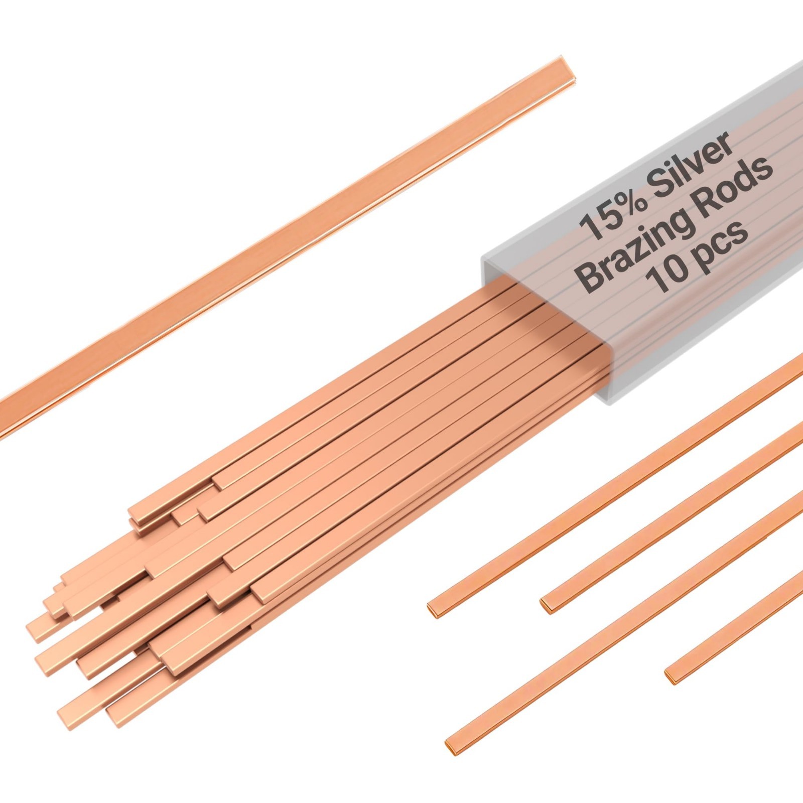 15% Silver Brazing Rods 10 Sticks 0.050″x1/8″x10″ for HVAC, Refrigeration, Weldi
