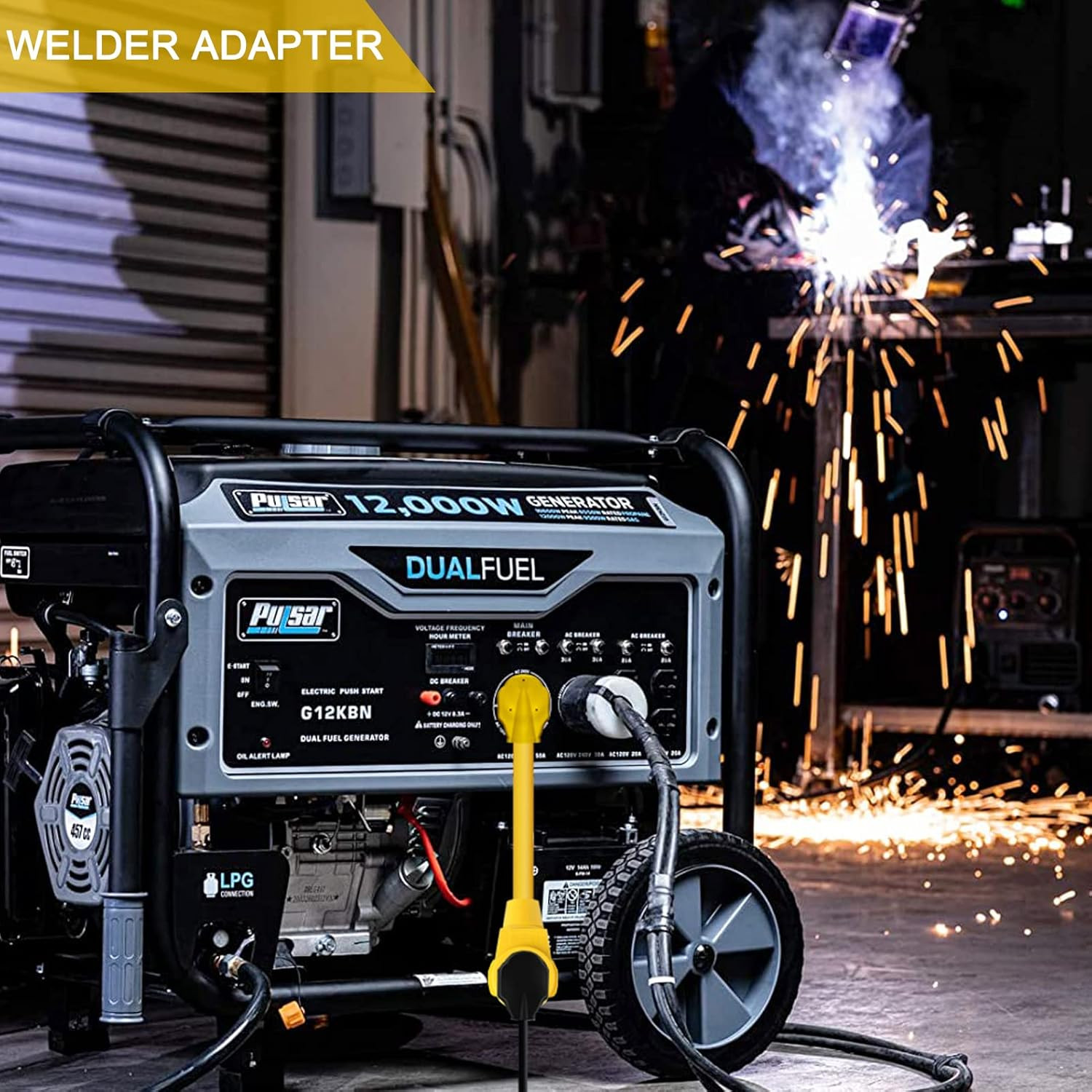 Welder Adapter Cord,Nema 14-50P Male to 6-50R Female,Rv Plug 50 Amp 4 Prong to 3