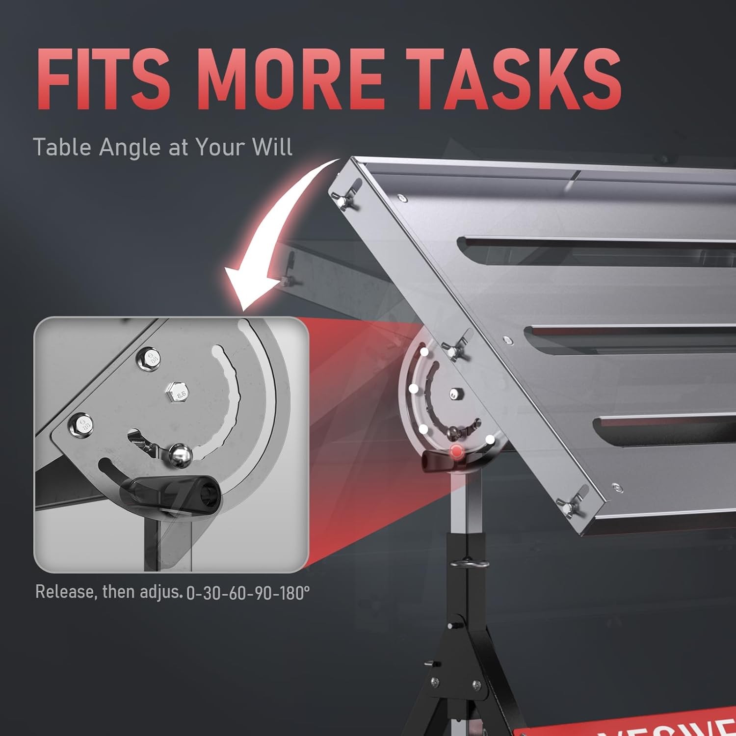 Foldable Welding Table on Wheels, 20×30 Inch Adjustable Height, 400lb Capacity