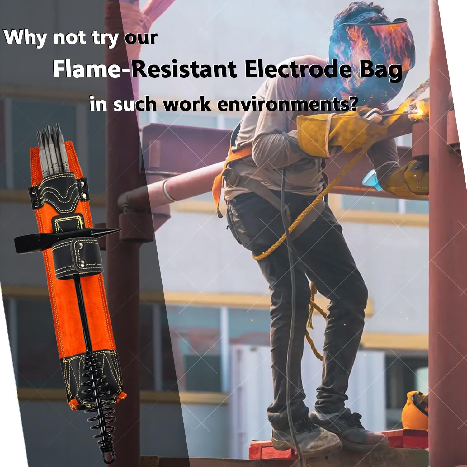 Flame-Resistant Cowhide Welding Rod Bag Thick Leather Electrode Holder