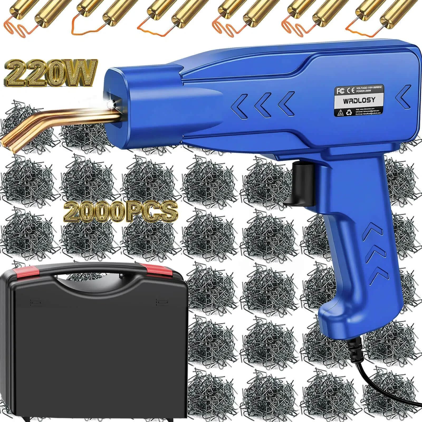 Wrdlosy 220W Plastic Welder, 2000PCS Staples welding Kit, Custom Blue