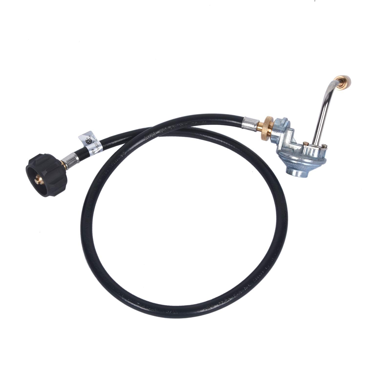 GasSaf 3 Feet Propane Adapter Hose with Regulator for 3 Feet, Black