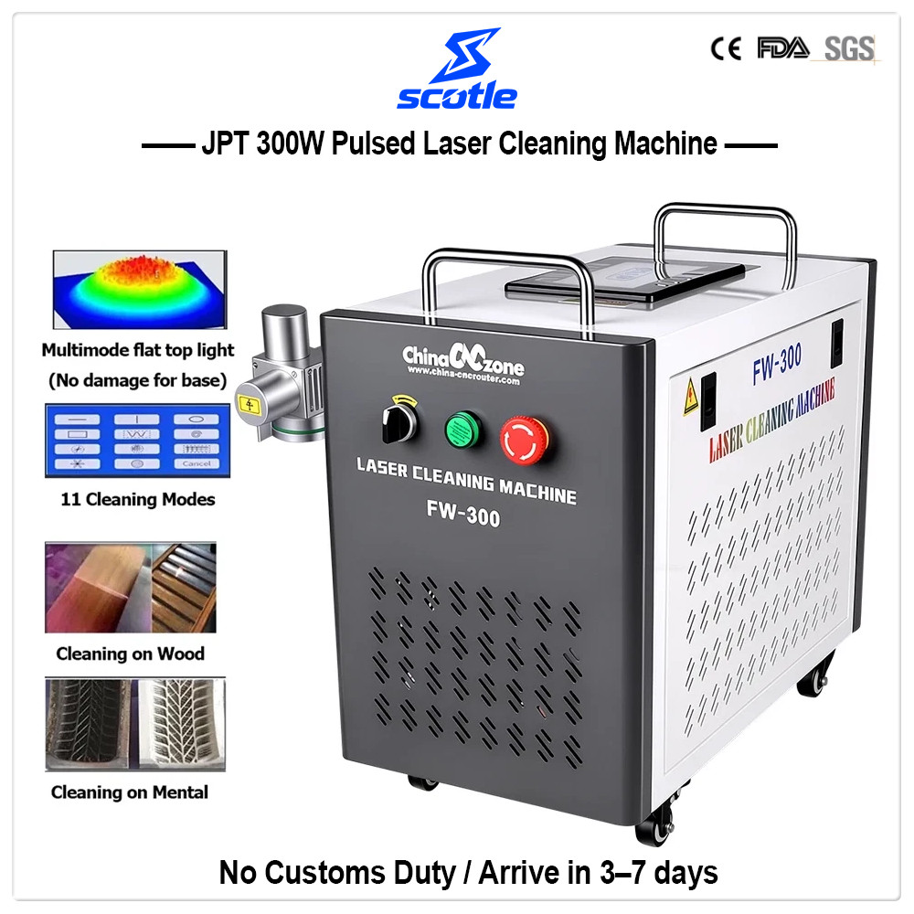 JPT 300W Pulsed Laser Cleaning Machine For Metal Wood Aluminum Glass Paint