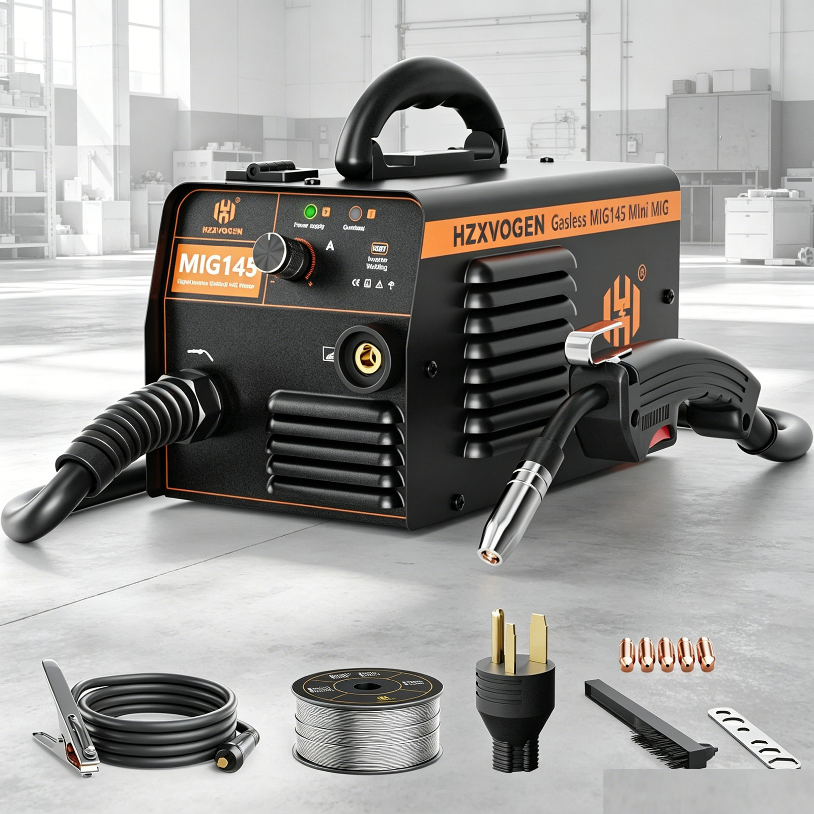 145A Mini MIG Welding Machine 110V/220V Gasless Flux Core MIG ARC Inverter