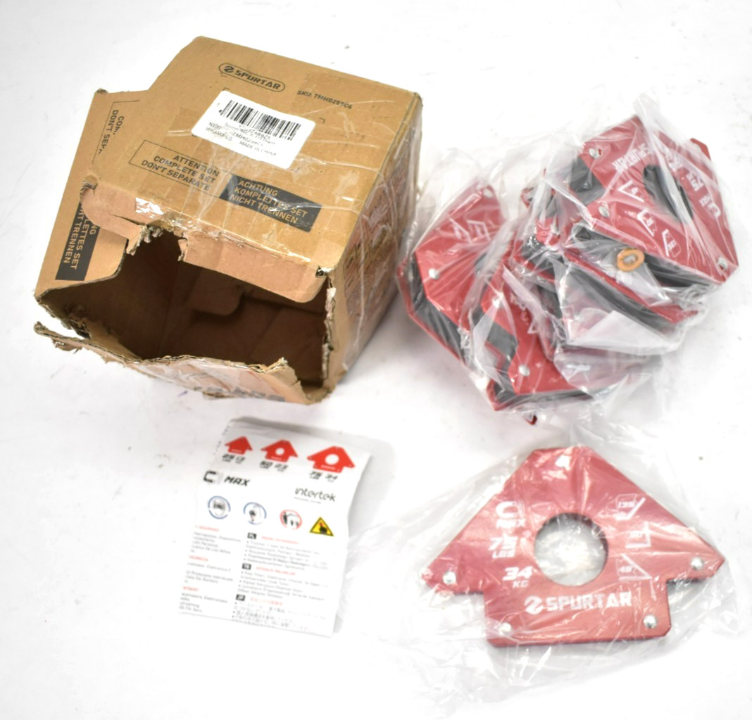 Spurtar Welding Magnets 75 lbs 6 Piece Heavy Duty Clamps 45/90/135° Holder Tool