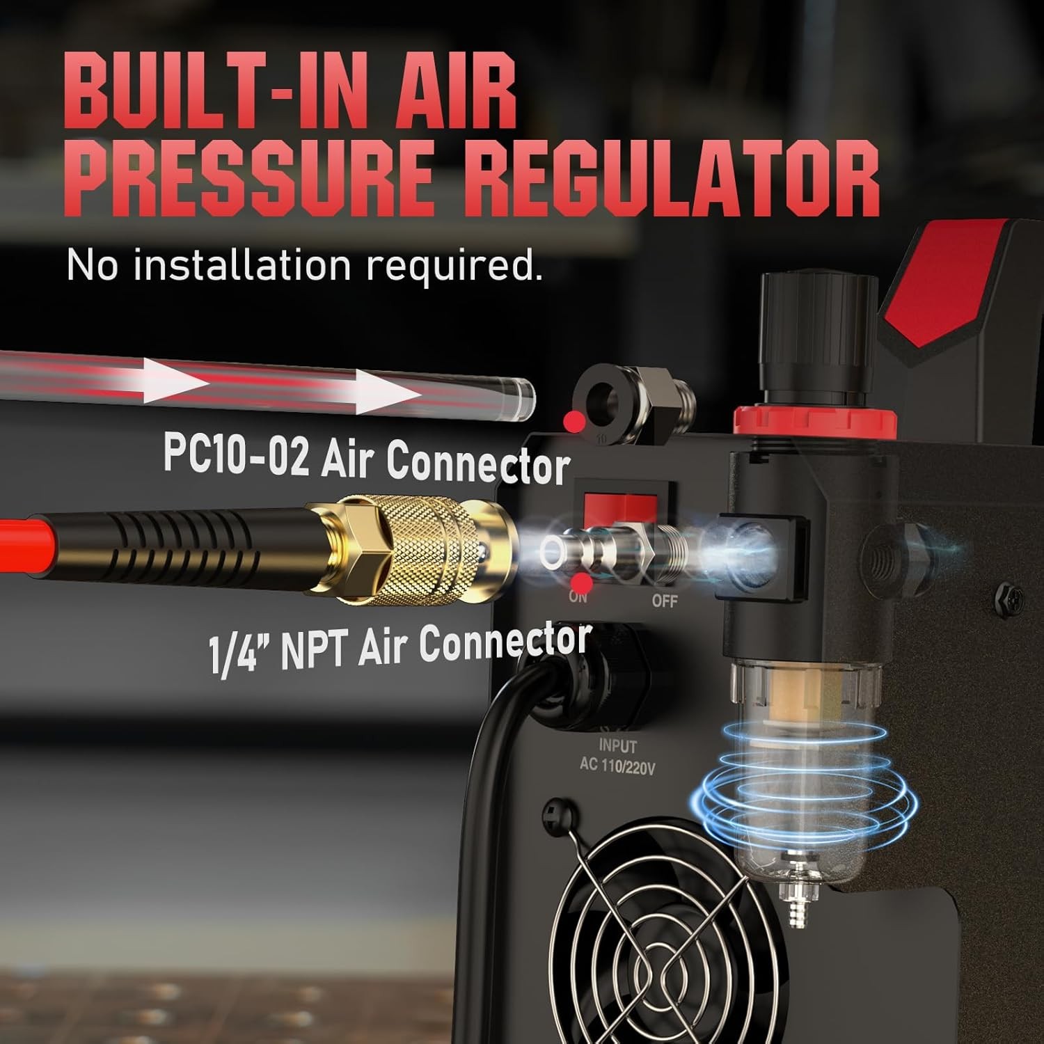 65Amp Plasma Cutter, 110V/220V Dual Voltage, Pilot Arc Digital Display Cutter