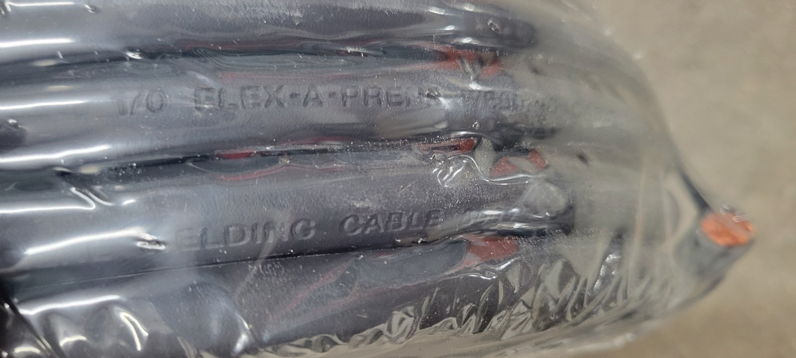 Forney 1/0 Gauge AWG 50 Ft Black Flexible Copper Welding Cable Battery Wire