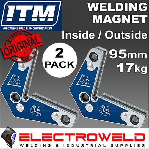 2 x 17kg ITM Inside Outside Welding Magnet Clamp NdFeB 60° 90° Angle TM650-034