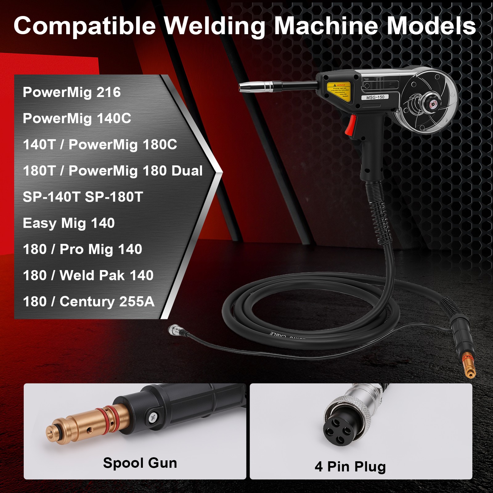 10ft 150A Spool 4Pin for PRO 100SG 69-1 32-1 Welder for PowerMig 216