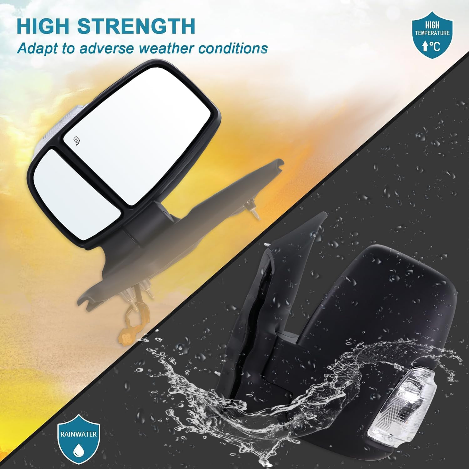 Left Driver Side Mirror Compatible with 2015-2026 Ford Transit 150 250 350 350HD