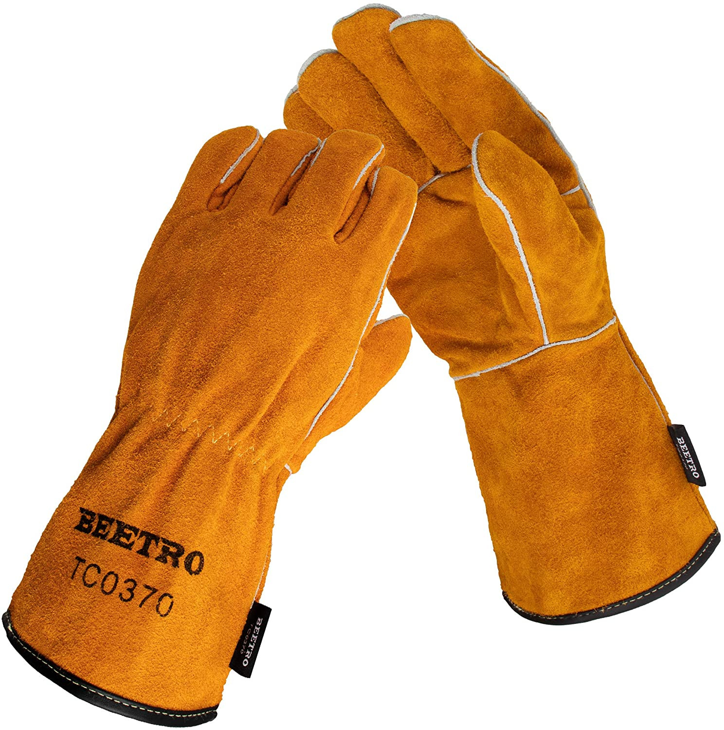 Welding Gloves 1 Pair, Cow Leather Forge/Mig/Stick Welder Heat/Fire Resistant…