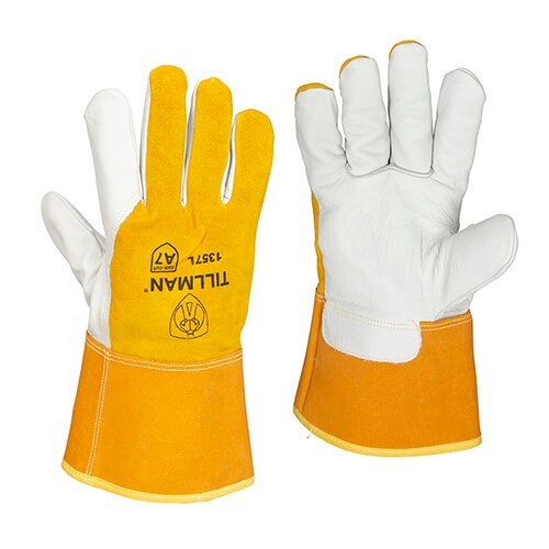 Welding Tillman 1357 Top Grain & Split Cowhide MIG Gloves, A7 Cut Resistant, Med