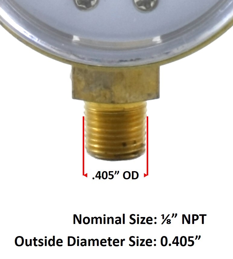 Low Pressure Gauge for Propane Regulator 0-30 psi 2 inches – 1/8″ NPT Thread