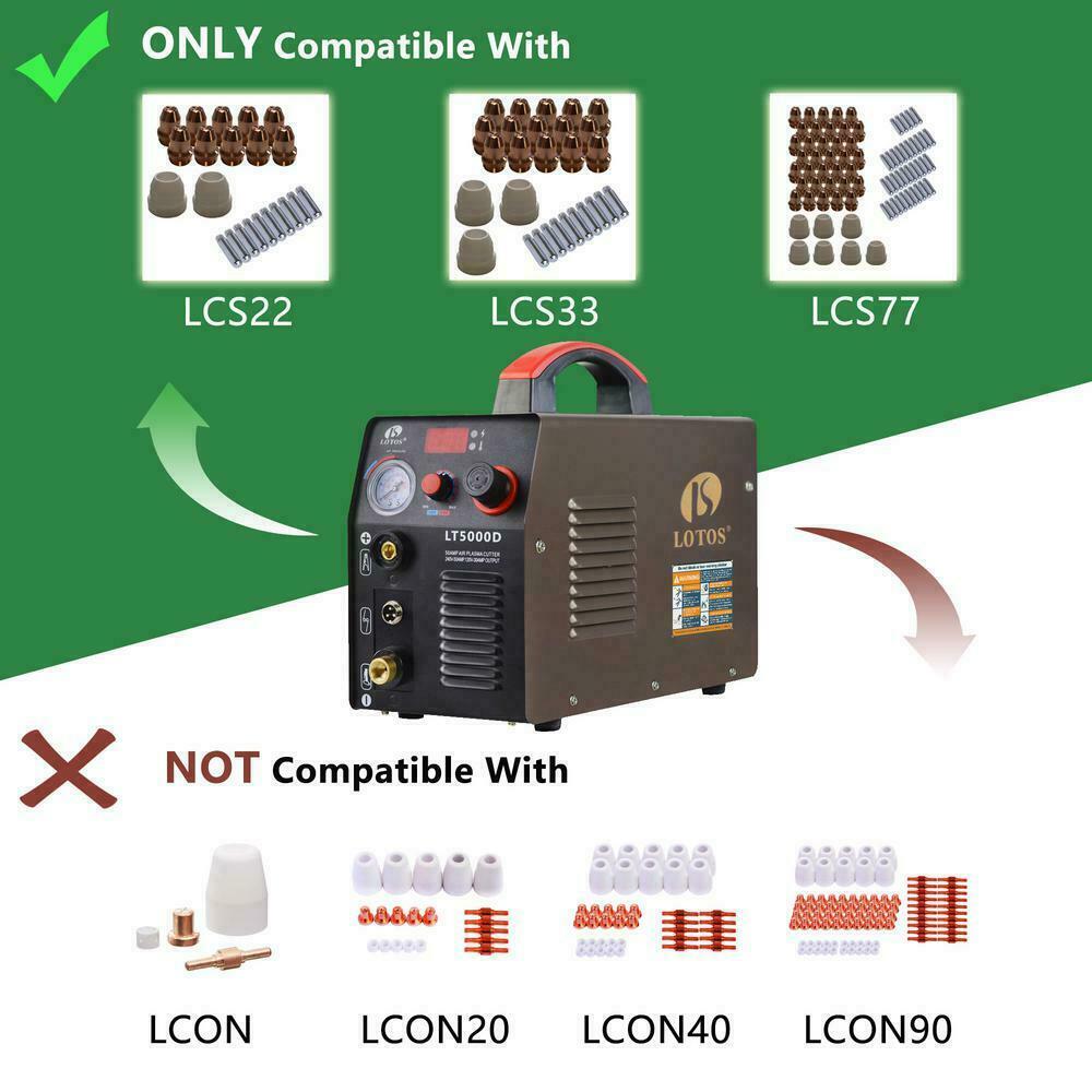 Lotos Plasma Cutter 20pcs Consumables for Brown Color LT5000D, CT520D, LTP5000D