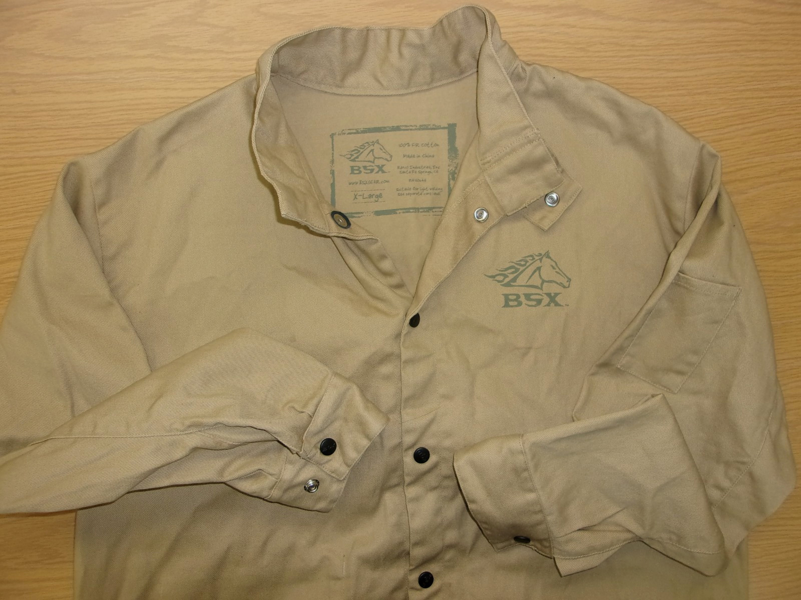 REVCO BLACK STALLION BSX – Men’s Tan FR Welding Jacket – Mens XL ~NEW~