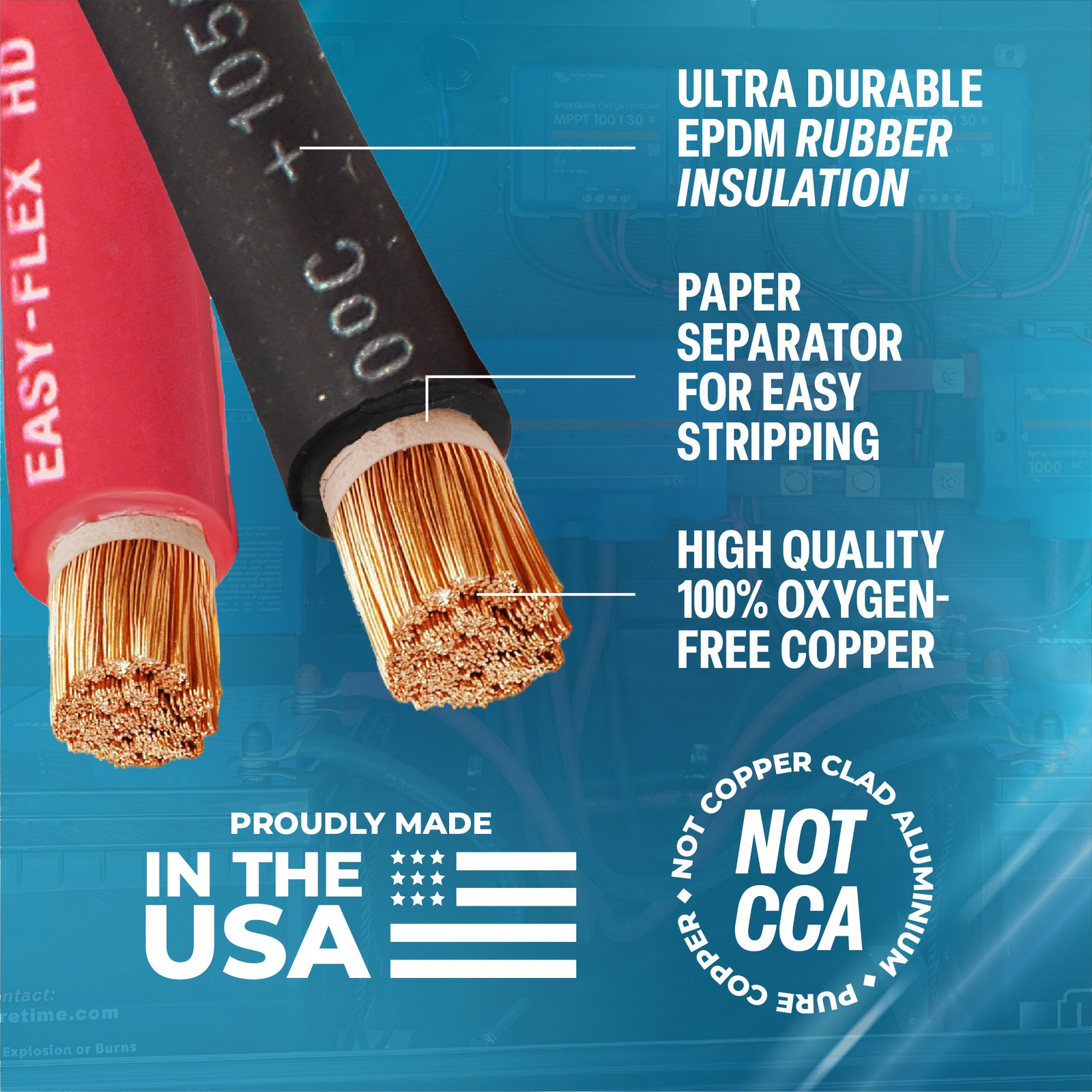 WELDING CABLE 2/0 RED 20′ FT BATTERY LEADS USA NEW Gauge Copper AWG Solar