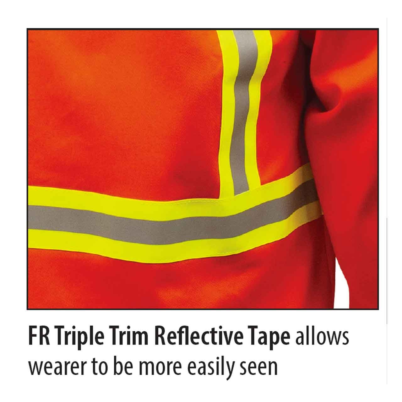 Black Stallion JF1010 Welding Jacket with FR Reflective Tape, Orange, 3X-Large