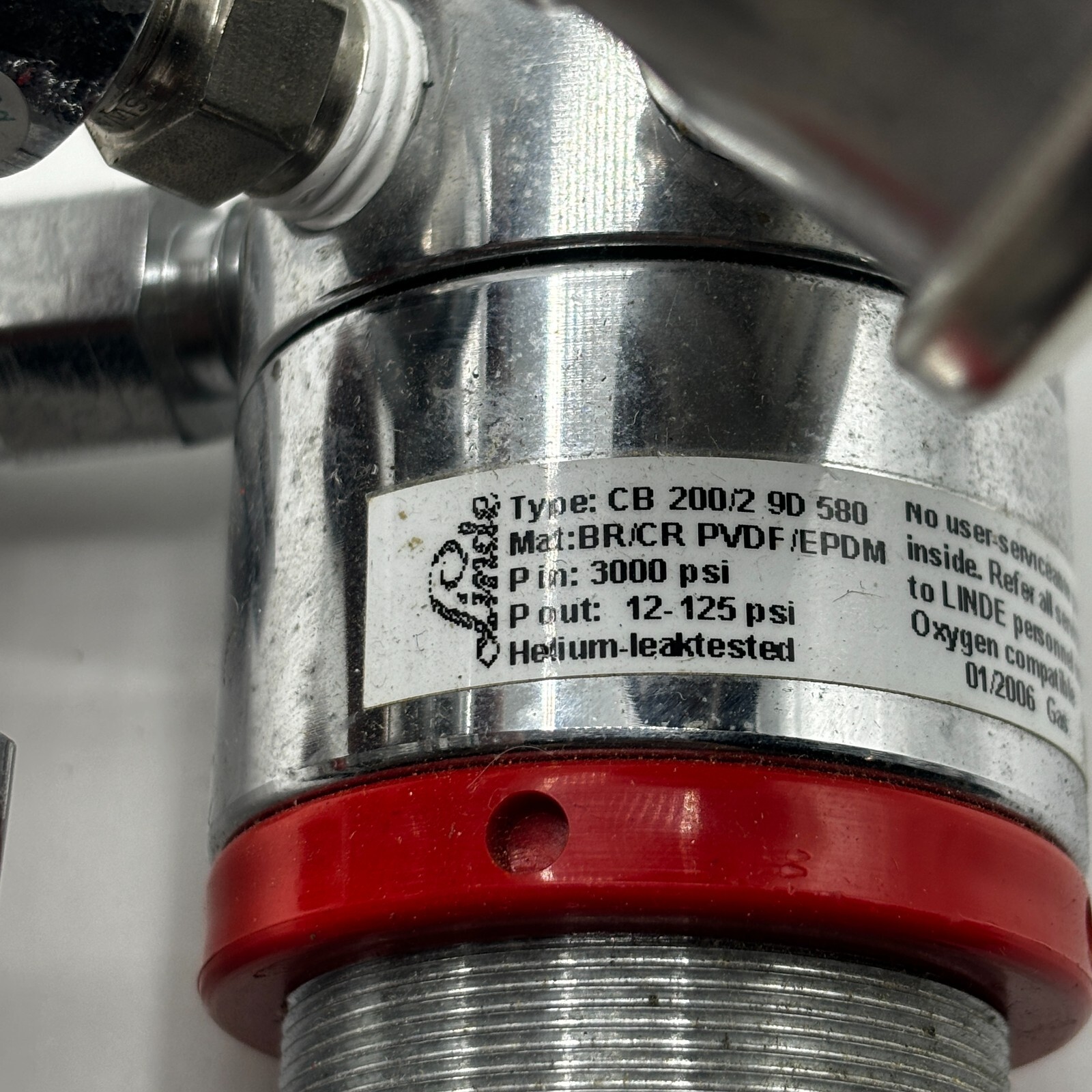 LINDE CB 200/1 9D 580 CYLINDER PRESSURE REGULATOR SINGLE STAGE CB200/1 9D580 🔔
