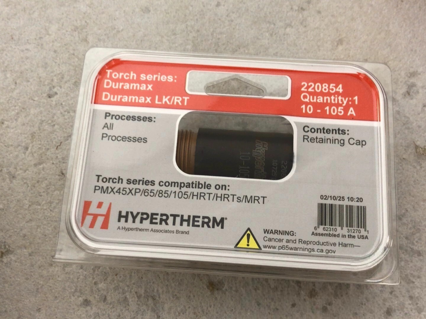 🚚 FAST SHIP Hypertherm 220854 – Retaining Cap Duramax Lock Torch OEM