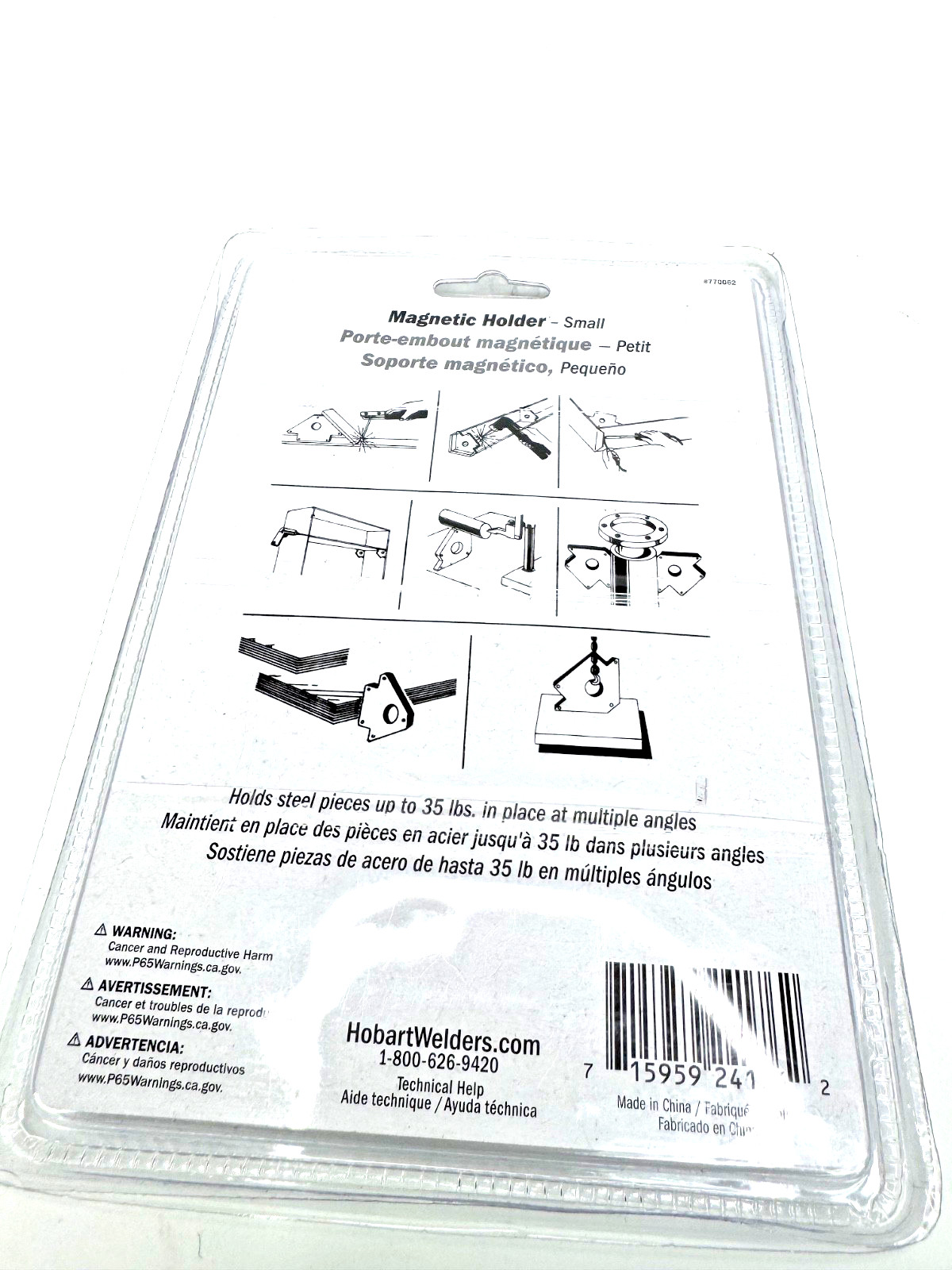 Hobart Welding Products Small Magnetic Holder (45/90/135 Degree Angles) #770062