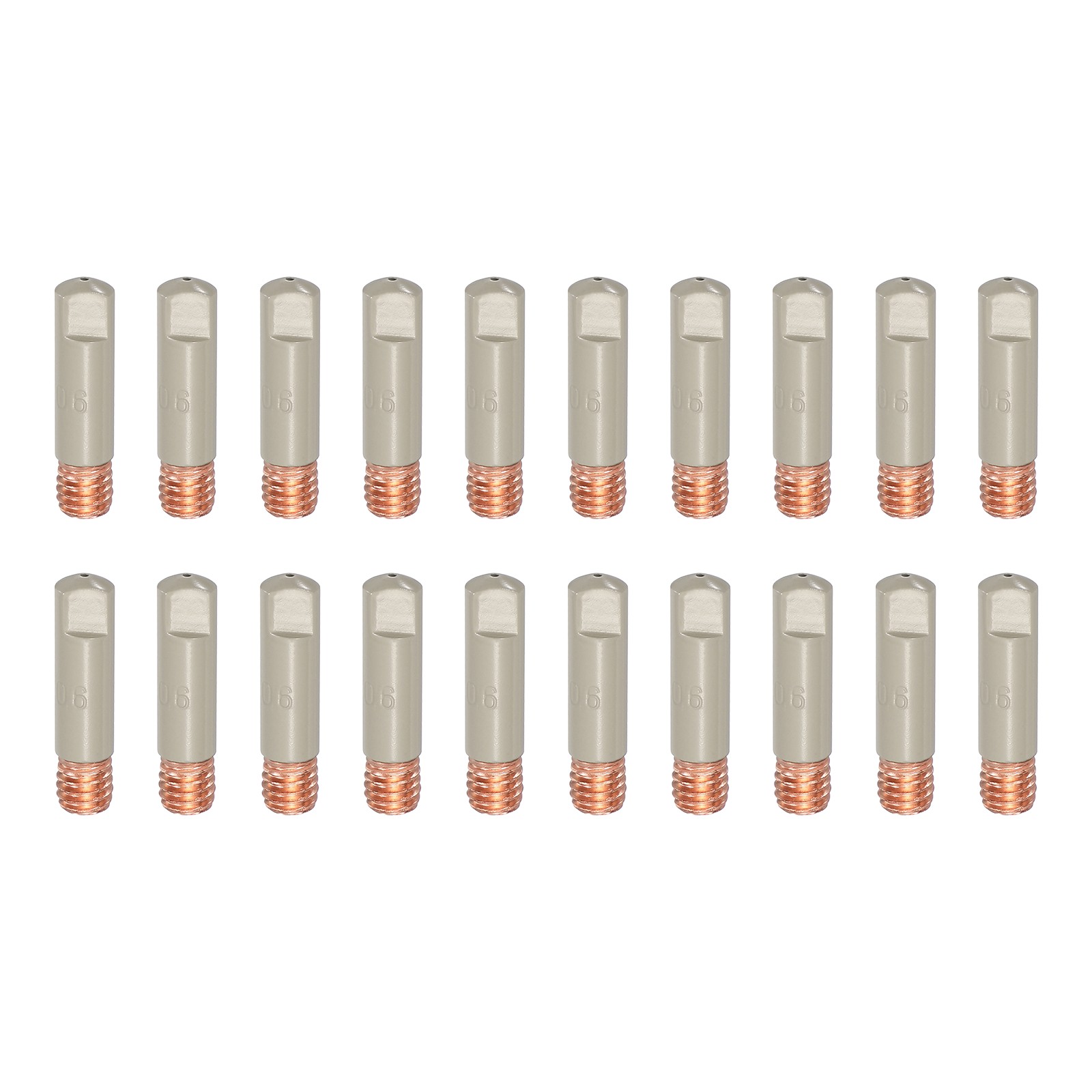 20pcs Mig Welding Contact Tips with Non-Stick Coating 0.02″(0.6mm)M6 Copper Tip