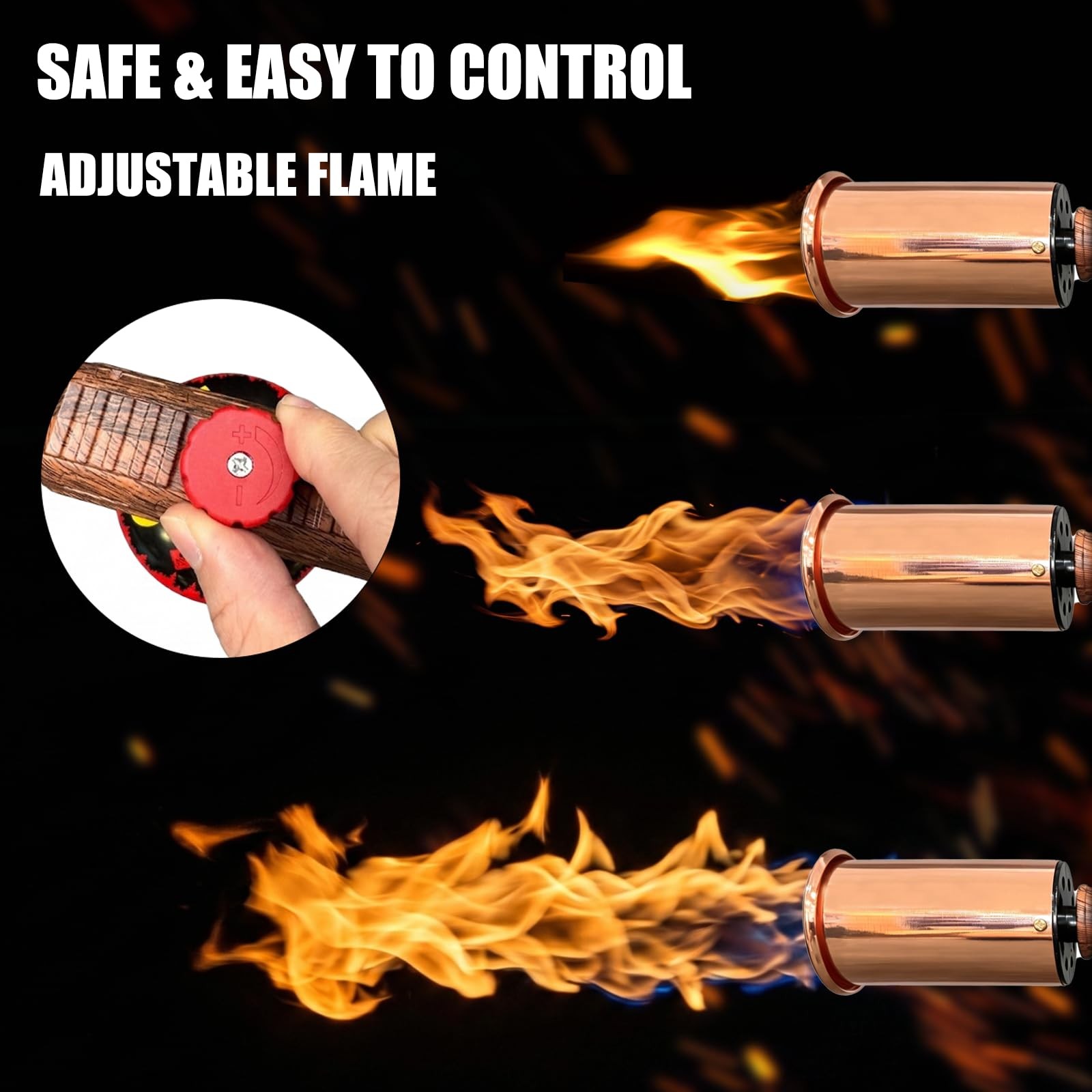 HOLYEDGE Powerful Propane Torch Gun, Adjustable Flame Kitchen Blow Wood