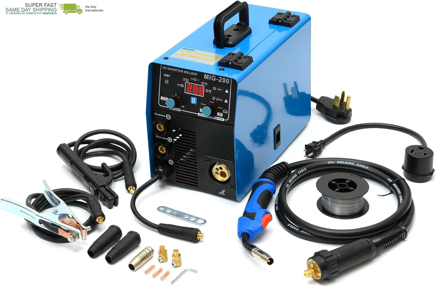 S7 Gas and Gasless 200A 110V/220V Multiprocess MIG Welder – 4-In-1 Welding Machi